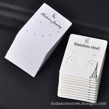 Hot Sale Cheap Custom Pure White PVC paper Earring Card Jewelry packing Card recycled jewelry packing